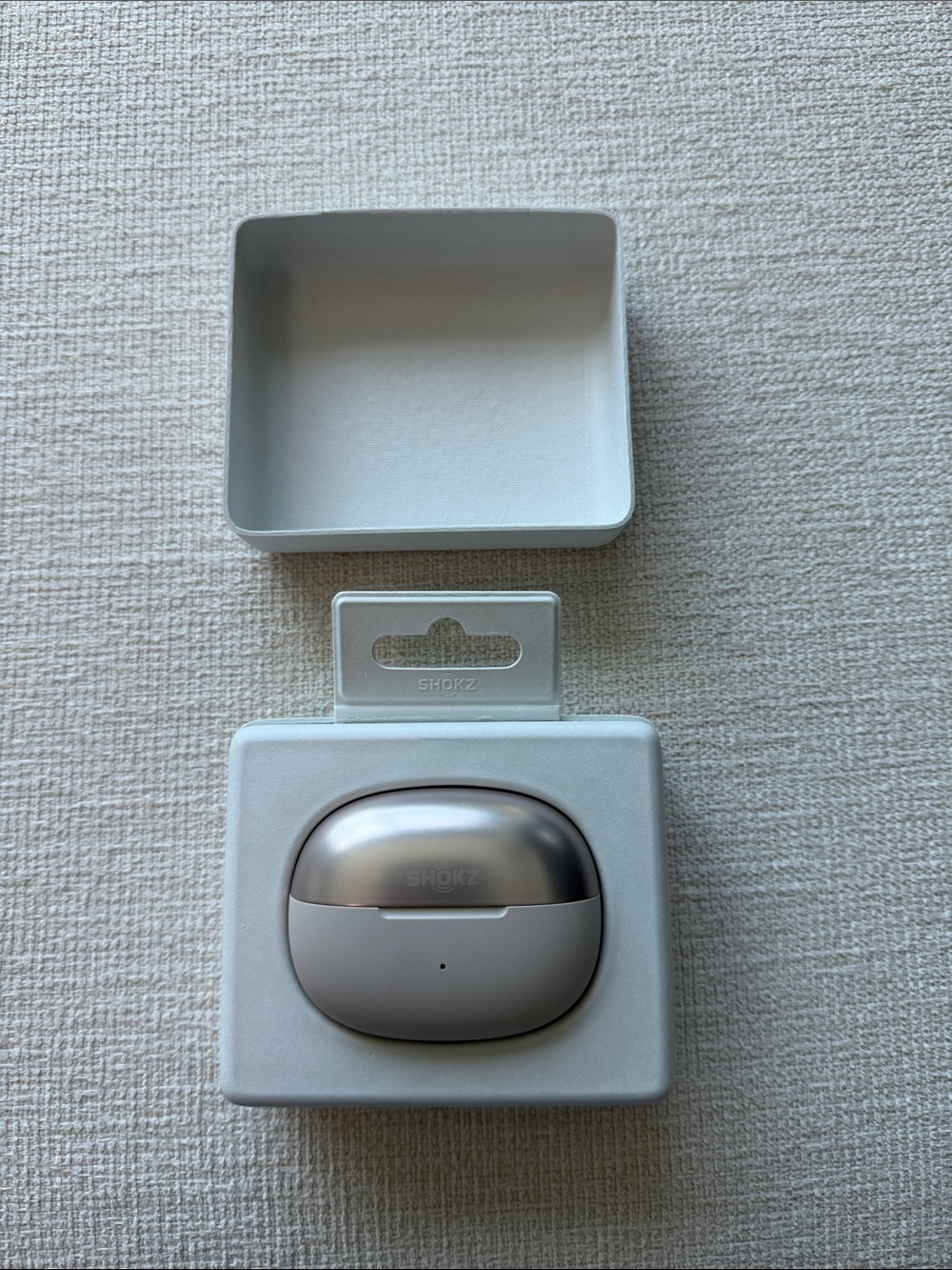 Shokz Silver Wireless Earbuds Charging Case